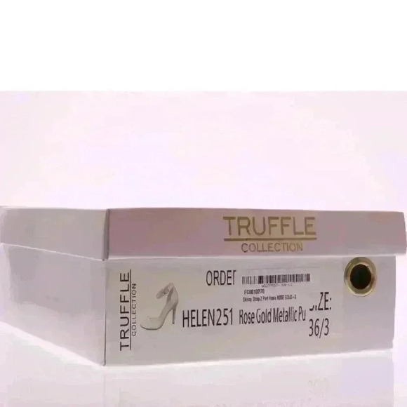 NIB Truffle Collection Helen Full Exposure Rose Gold Metallic Heel Sandal Sz 6US - Picture 6 of 7